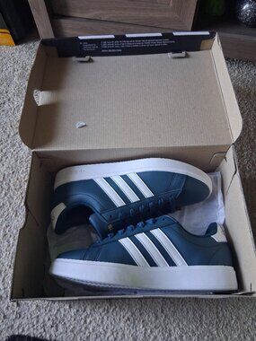 Adidas Womens Grand Court 2.0 Teal/Gold Sneakers Sz 7.5